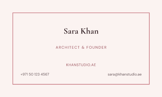 Frame business card design, Blush Frame