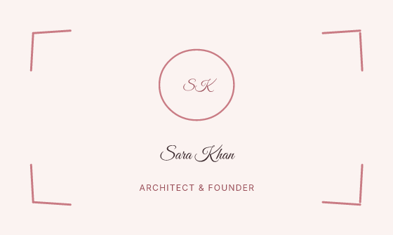 Sketch Frame business card design, Blush Sketch Frame