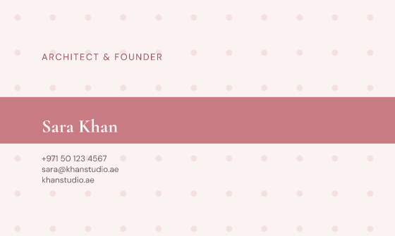 Ribbon business card design, Blush Ribbon