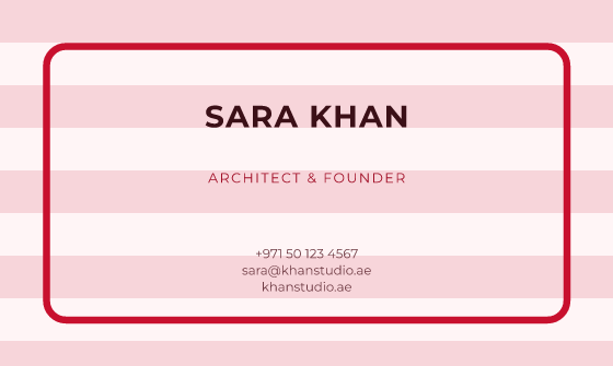 Sunburst business card design, Cherry Sunburst