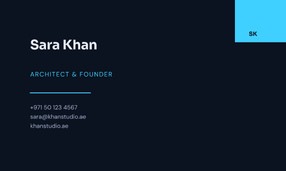 Tab business card design, Circuit Blue Tab