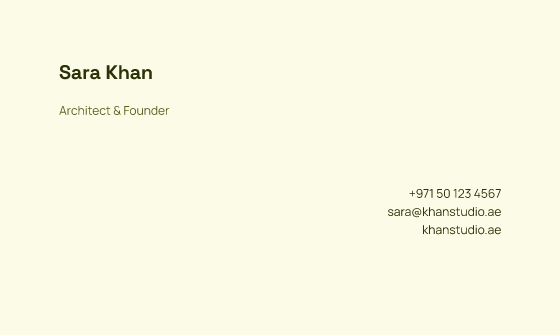 Quiet business card design, Citrus Quiet