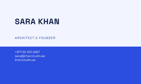 Block business card design, Cobalt Block