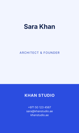 Standing business card design, Cobalt Standing