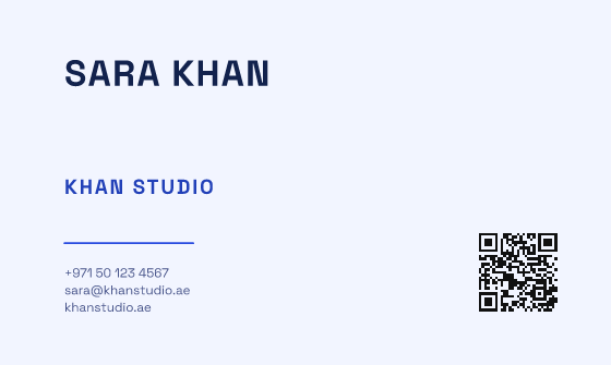 Poster Type business card design, Cobalt Poster Type
