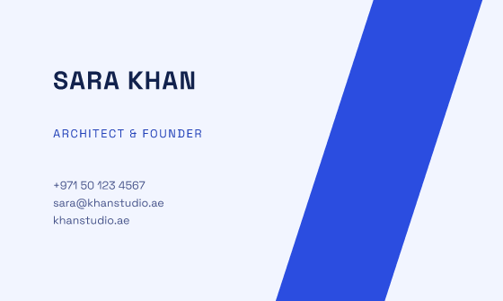 Stripe business card design, Cobalt Stripe