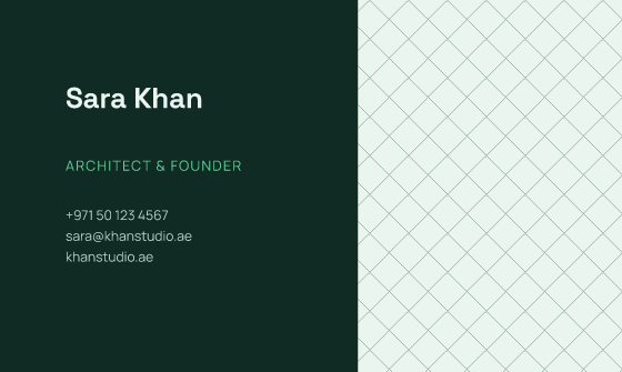 Field business card design, Emerald Night Field