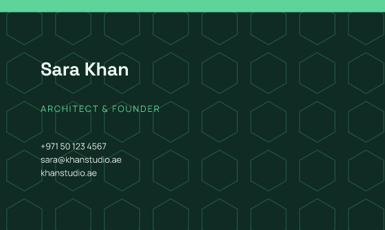 Circuit business card design, Emerald Night Circuit