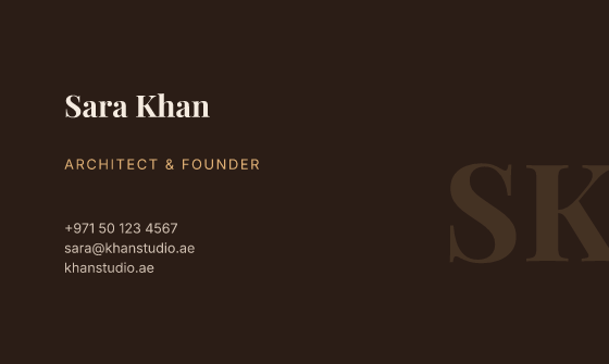 Monogram business card design, Espresso Monogram