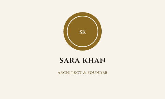 Badge business card design, Ivory & Gold Badge