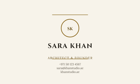 Crest business card design, Ivory & Gold Crest
