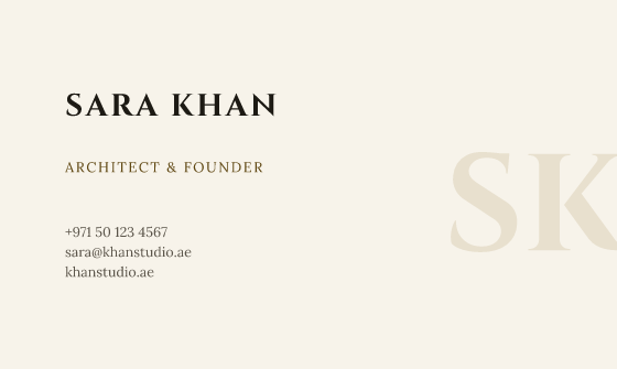 Monogram business card design, Ivory Monogram