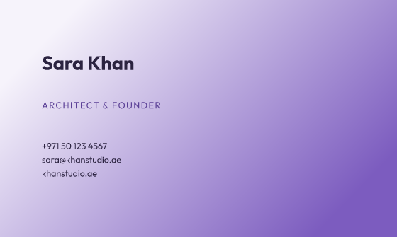 Wash business card design, Lilac Wash