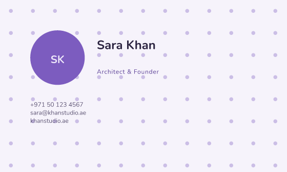 Bubble business card design, Lilac Bubble