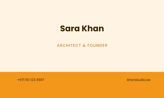 Bottom Bar business card design, Marigold Bottom Bar