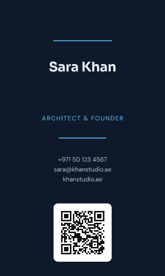 Upright business card design, Midnight Upright