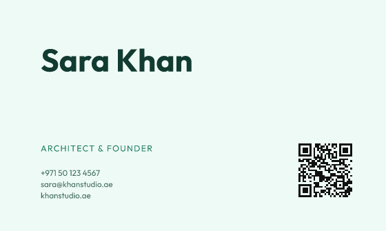 Bold business card design, Mint Bold