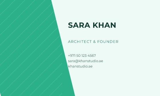 Slash business card design, Mint Slash