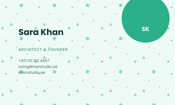 Blob business card design, Mint Blob