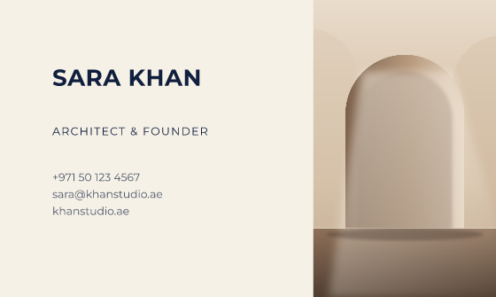 Portrait business card design, Navy Portrait