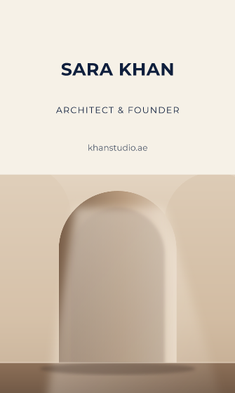 Tall Photo business card design, Navy & Sand Tall Photo