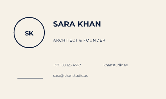 Two Column business card design, Navy & Sand Two Column