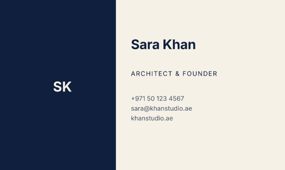 Split business card design, Navy Split