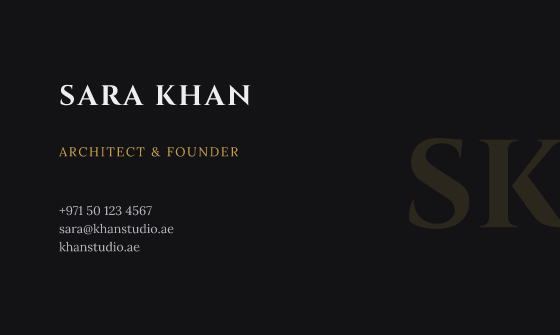 Monogram business card design, Obsidian Monogram