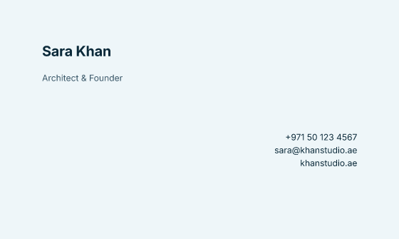 Quiet business card design, Ocean Quiet