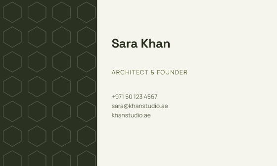 Panel business card design, Olive Panel