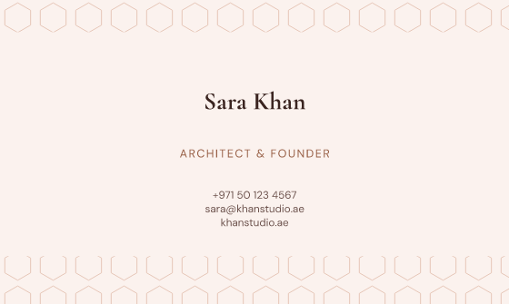 Lattice business card design, Rose Gold Lattice