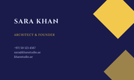 Facet business card design, Royal Facet