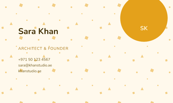 Blob business card design, Saffron Blob