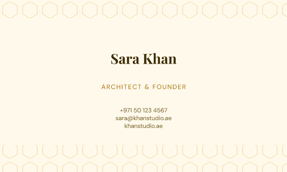 Lattice business card design, Saffron Lattice