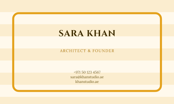 Sunburst business card design, Saffron Sunburst