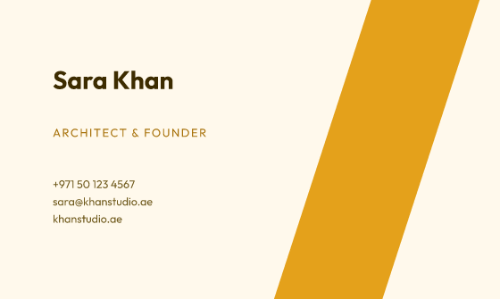 Stripe business card design, Saffron Stripe