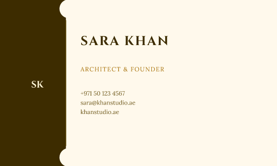 Ticket business card design, Saffron Ticket