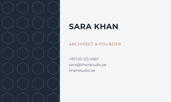 Panel business card design, Slate & Copper Panel