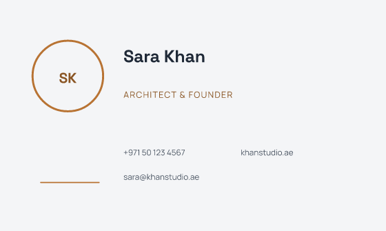 Two Column business card design, Slate & Copper Two Column