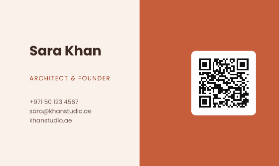 Duo business card design, Terracotta Duo