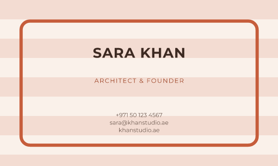 Sunburst business card design, Terracotta Sunburst