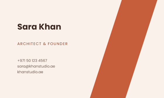Stripe business card design, Terracotta Stripe
