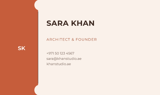 Ticket business card design, Terracotta Ticket